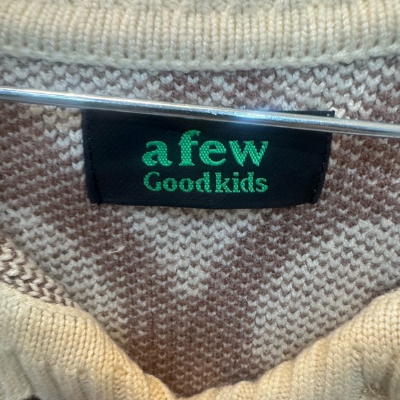 AFGK A Few Good Kids) "Love logo" or All-Over Print Logo knit polo sweater Large - Picture 5 of 6